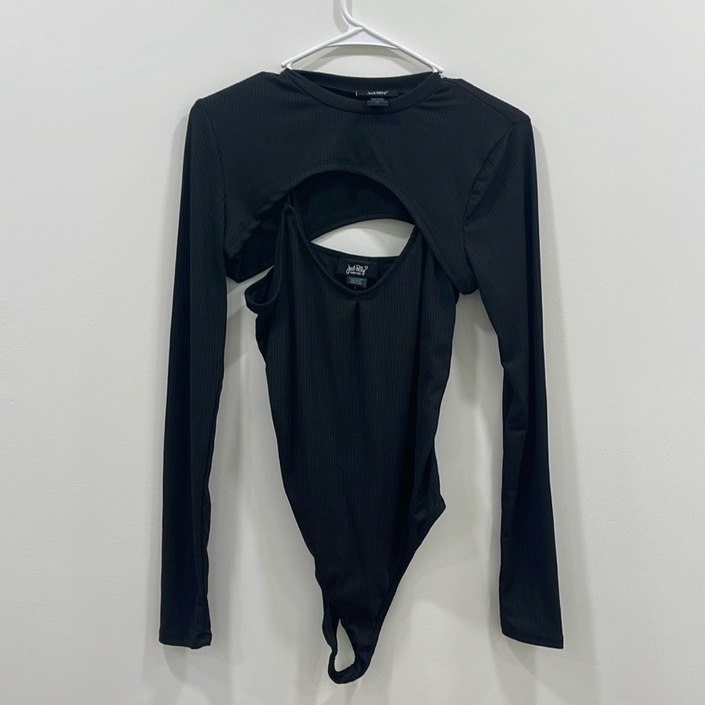Black bodysuit with top